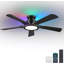 Ventilateur de plafond encastré 52 "avec lumière annulaire RVB-484084971
