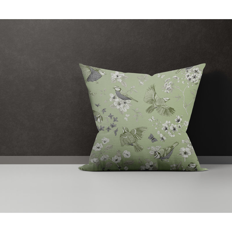  Housse de coussin en coton Cosette, L 15 po x H 15 po, Chartreuse