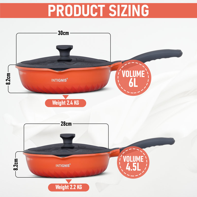 10 - Piece Non-Stick Aluminum Cookware Set, Orange