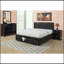 Mobilier de chambre à coucher avec rangement sous le lit pour grand lit en similicuir noir