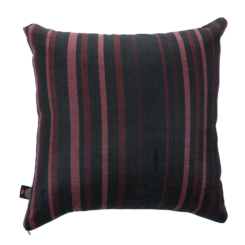 Alonzo Striped Square Throw Cushion, 28 x 28cm, Burgundy
