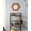 Miroir hexagonal 18,5 "x 18,5" avec cadre en bois, décoration murale pour le couloir de la salle de bain