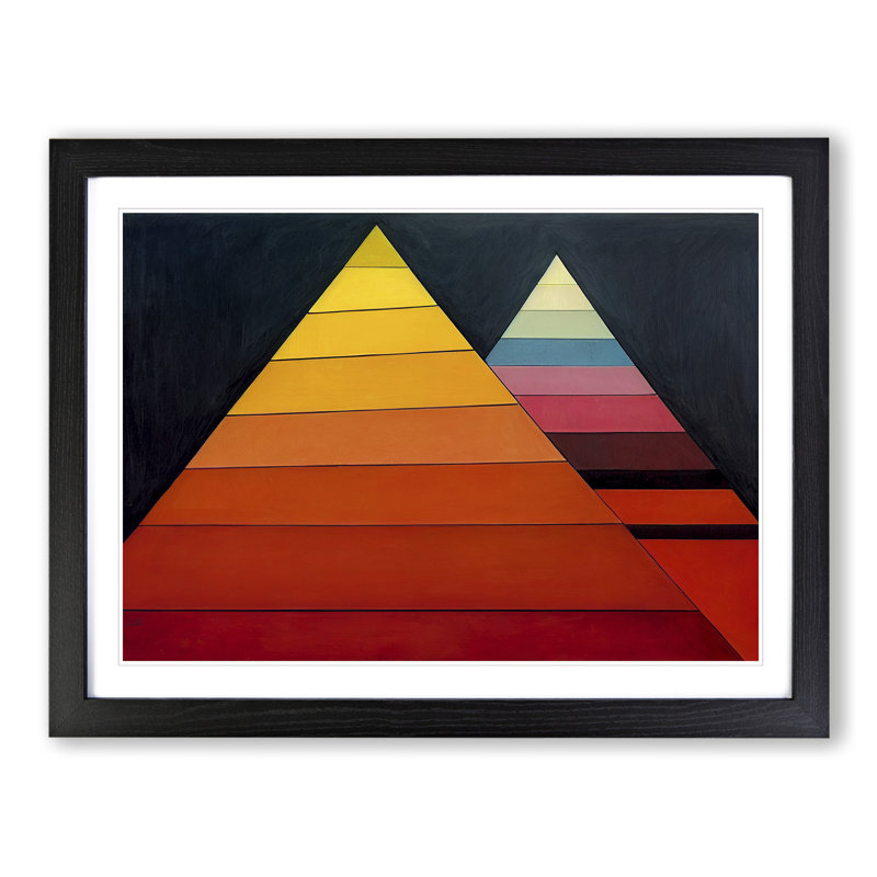 Geometric Pyramids Vol.3 Abstract - Single Picture Frame Print, 46cm H x 64cm W x 2cm D, Black Framed