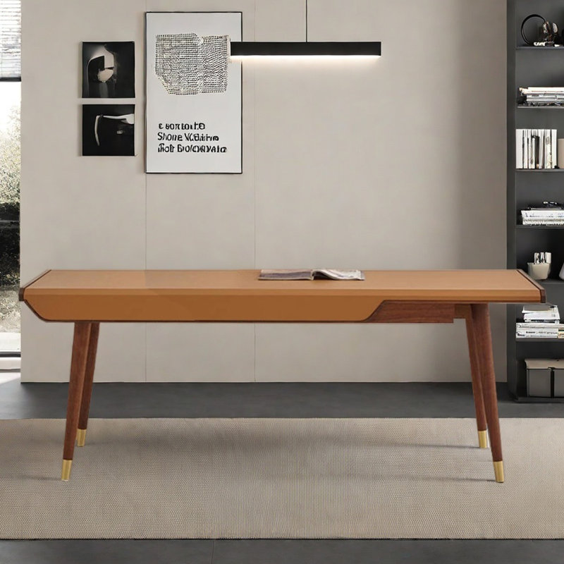 Bureau d'écriture en bois massif, H 28,74 po x l 70,87 po x P 26,38 po