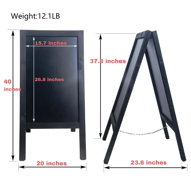 Chalkboard Sign 40X20'' Double-Sided Display Chalk Board Signs A Frame Chalkboards With Liquid & Solid Chalk For Cafeteria Street Party Restaurant