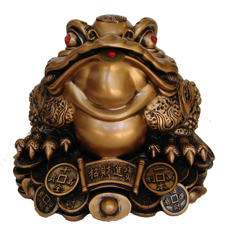 Figurine crapaud à trois pattes avec pièces de monnaie