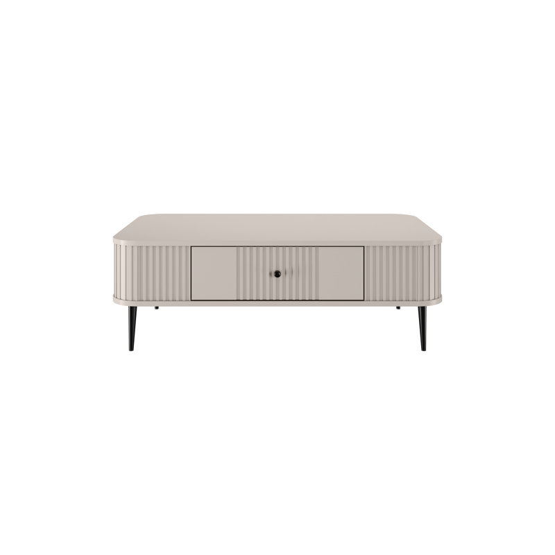Dayzee Coffee Table with Storage, Cashmere Top/Black Base