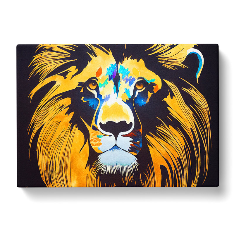 Lion Watercolour Vol.2 Abstract - Wrapped Canvas, 40cm H x 60cm W x 3cm D