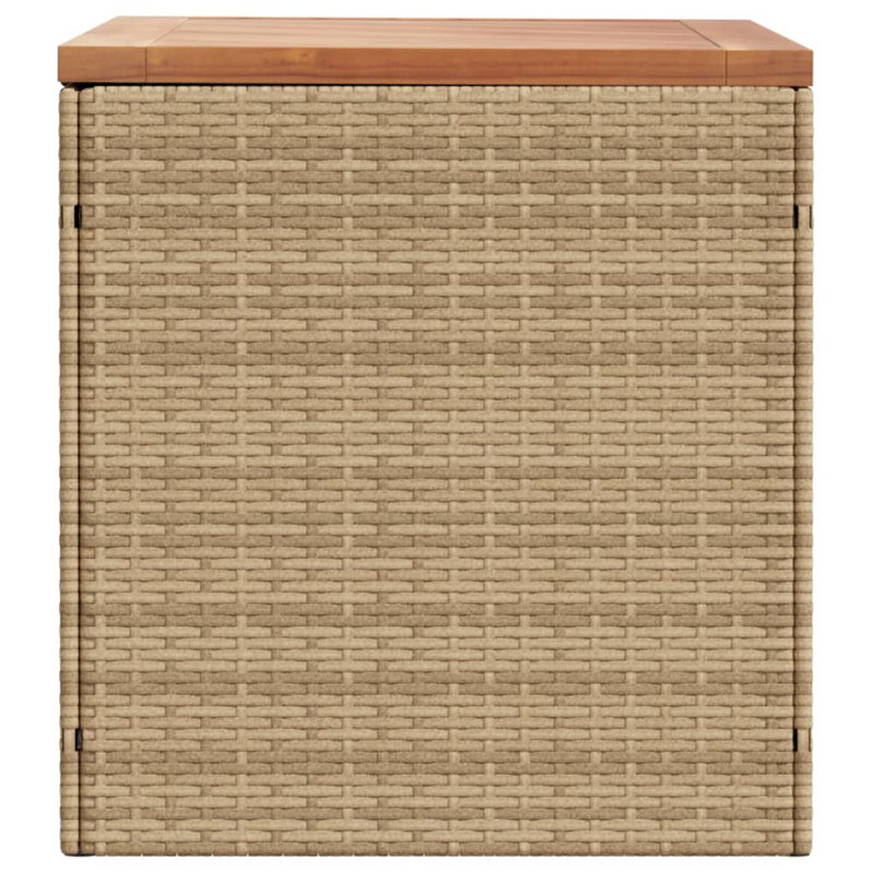 Acacia Steel/Solid Wood/Wicker Deck Box, Brown/Beige
