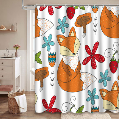 Mignon rideau de douche avec 12 crochets