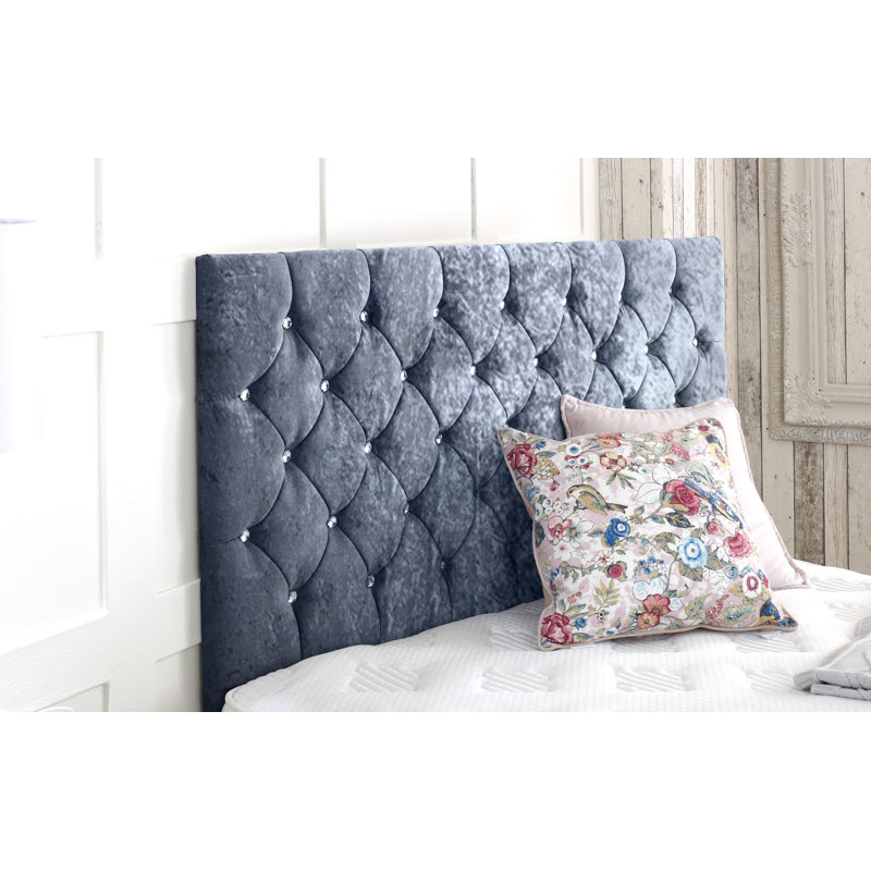 Womack Upholstered Headboard, Grey, Double (4'6)