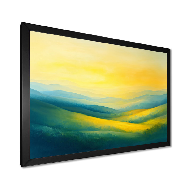«Rolling Hills At Dawn II», campagne, Cadre simple, Noir, noir, noir, noir, H 12 po x l 20 po