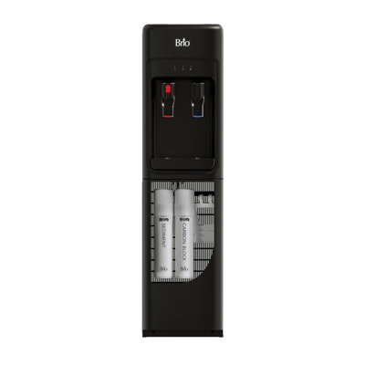 Brio Black Free Standing Bottleless Electric Water Cooler Water Dispenser with Hot and Cold Hot, Cold, and Room Cold and Room Temperature Options