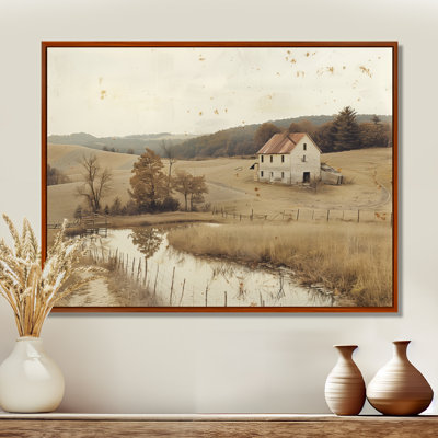 Brown American Farm Landscape II - Farm Wall Art