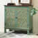 Saliye 32" Wide Vintage Green Wood Accent Cabinet,Resin,Gold-Accented Sage with Handcrafted 2 Doors