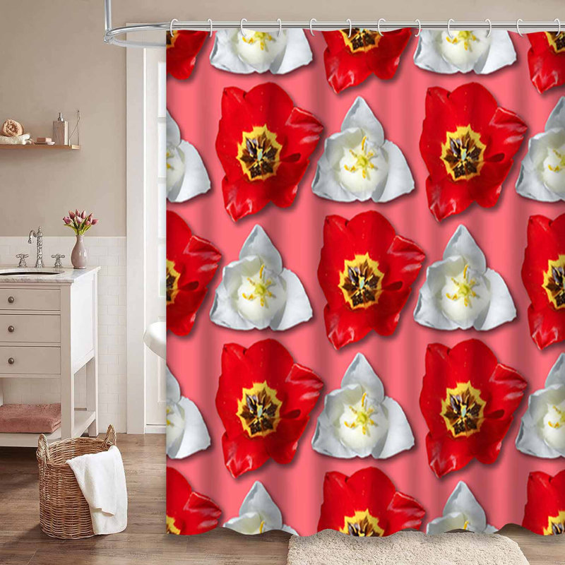 Tulipes printanières psychédéliques sans soudure avec 12 crochets, L 72 po x l 84 po