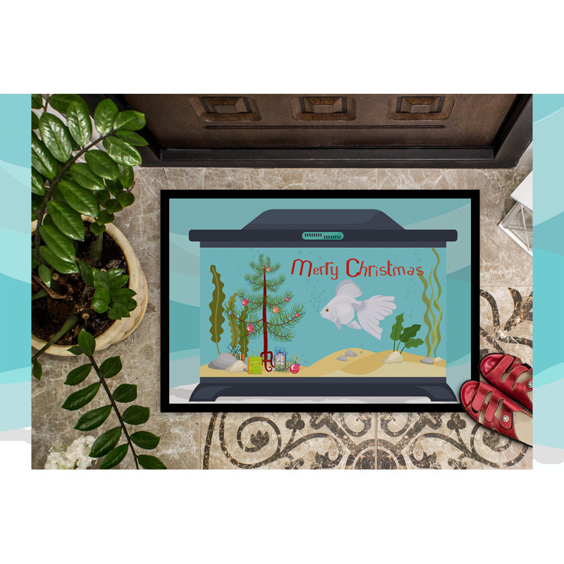 Tapis d'entrée antidérapant Insta, Poisson rouge Ryukin, 18" W x 27" L