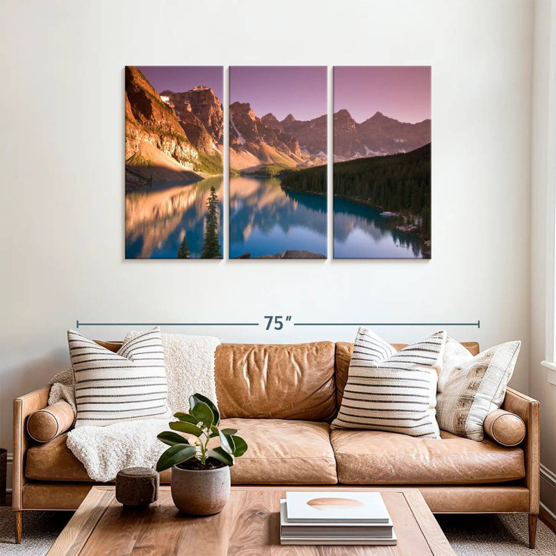 Coucher de soleil idyllique à Banff, H 36 po x l 57 po