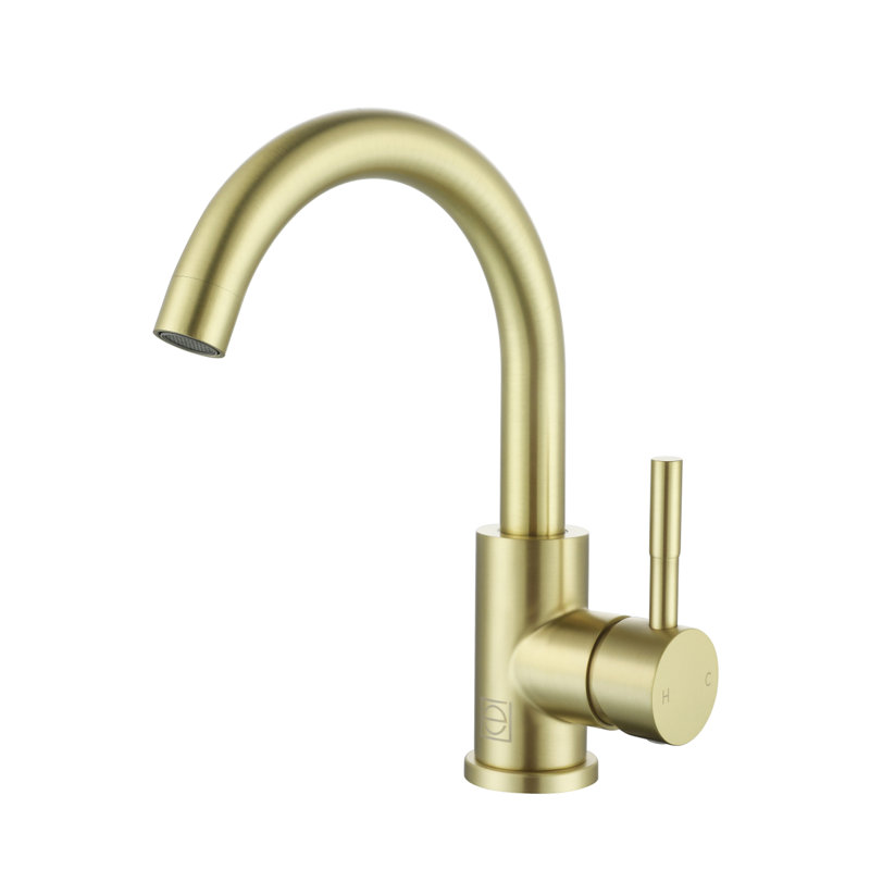 Louis Single-Hole Single-handle Bathroom Faucet, Brushed Gold
