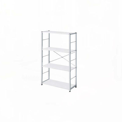 Tennos White & Chrome Finish Bookshelf