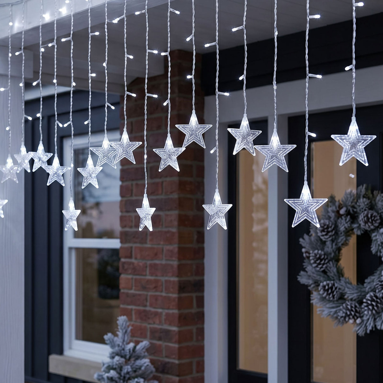 11.5' Star LED String Lights, White