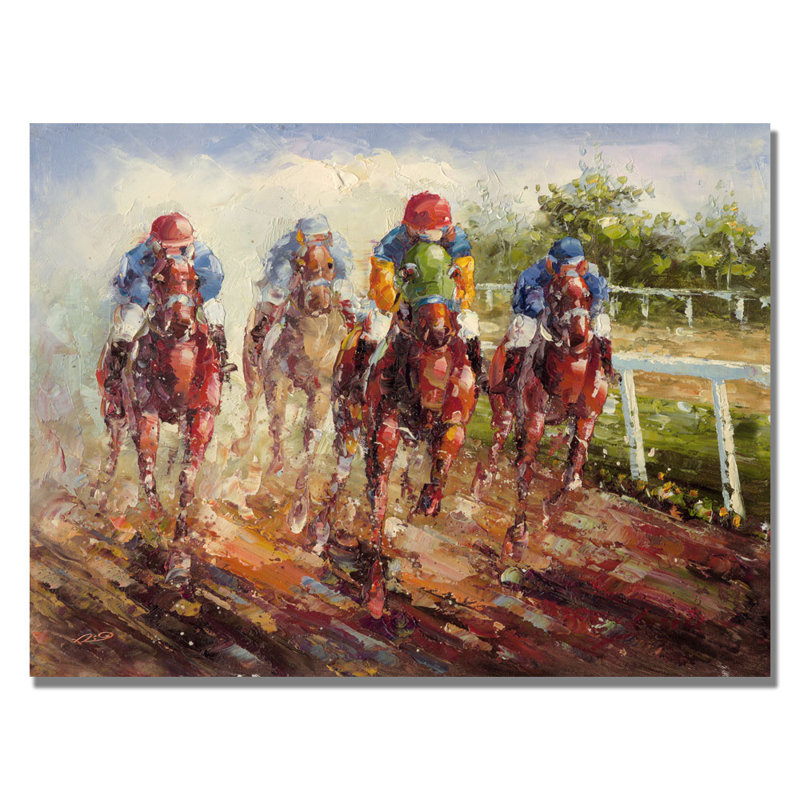 «Kentucky Derby», reproduction sur toile, H 18 po x l 24 po x P 2 po, Toile tendue