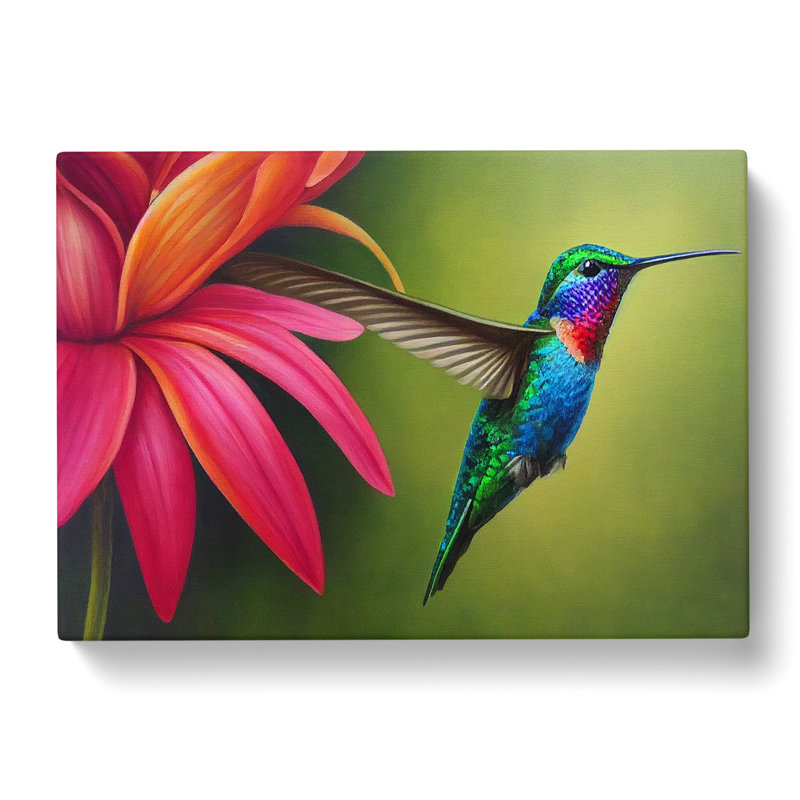 Floral Hummingbird Vol.1 - Wrapped Canvas, 40cm H x 60cm W x 3cm D