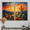 Cactus coucher de soleil, désert, rêves au Mexique I - art mural global