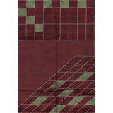 Himalayan Wool Geometric Area Rug in Rust