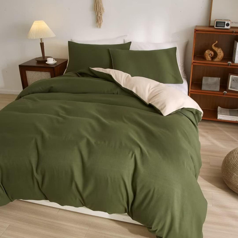 ZEA Duvet Cover Set with Pillowcases, Green
