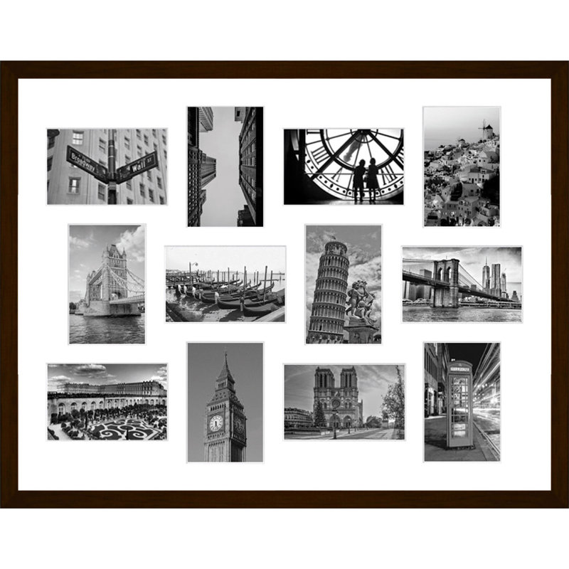 Lanayah Wood Picture Frame with Mat, Dark brown