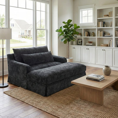 Chenille Sofa Bed with Deep Seating and Durable Frame,  for Relaxation and Hosting Guests in Modern Living Rooms.