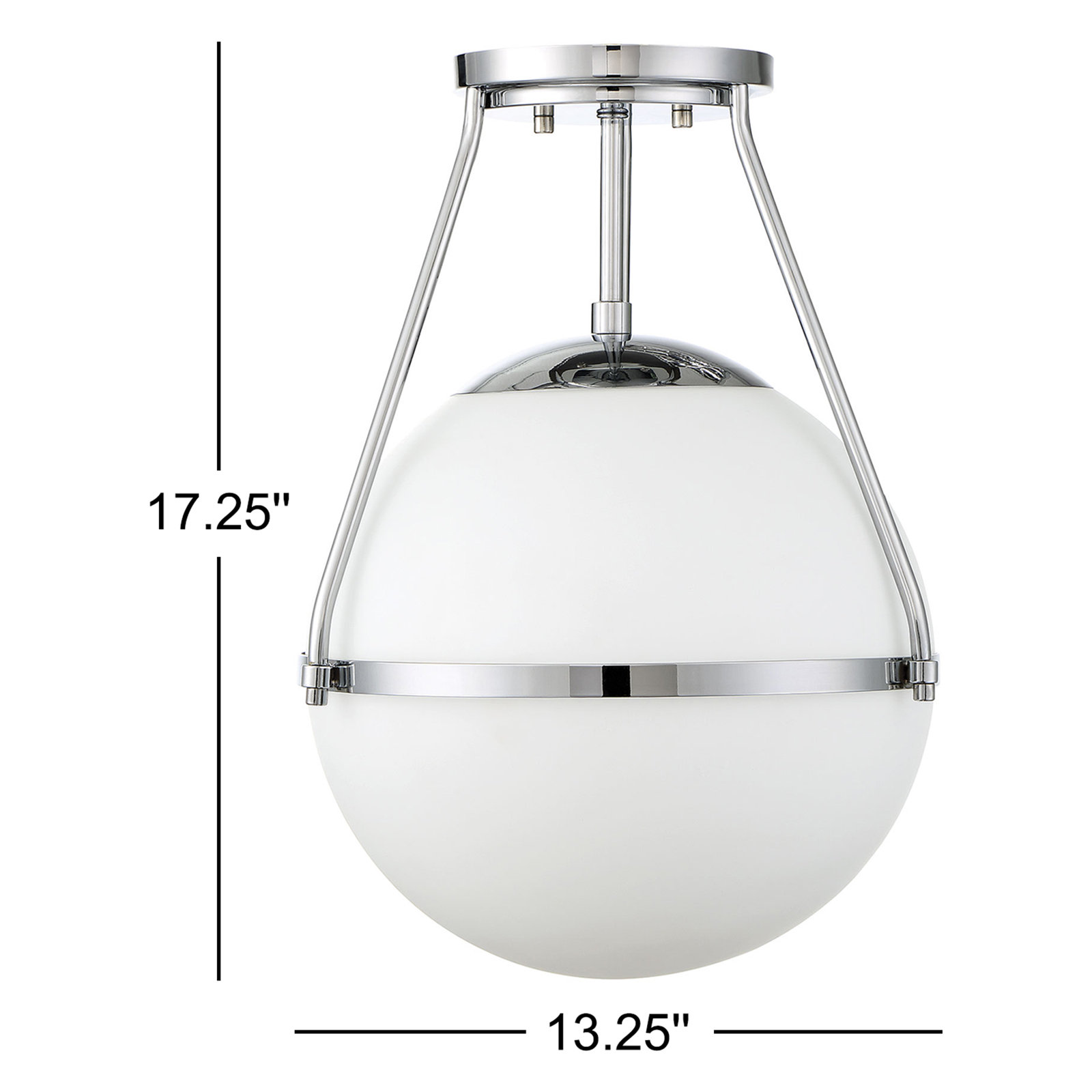 Amirah Single Light Semi Flush Mount, Chrome