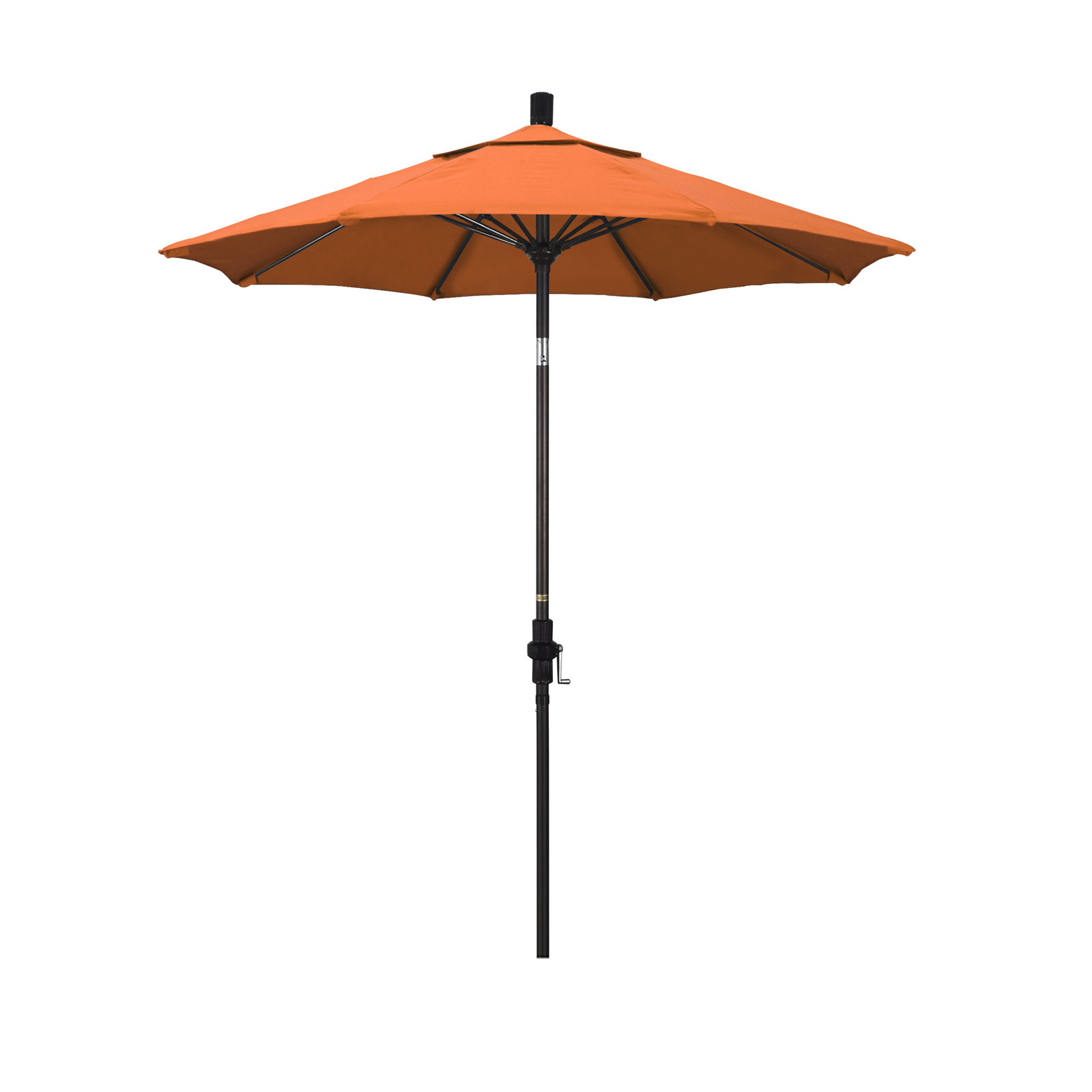 Brent 7.5' Sunbrella® Umbrella, Canvas Tangerine Sunbrella® Canvas, Bronze