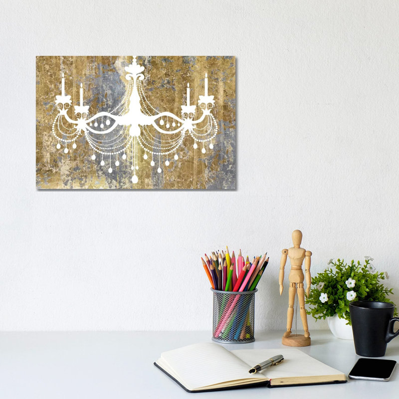 Gilded Chandelier by Wild Apple Portfolio - Wrapped Canvas Painting, Wrapped Canvas, 20.32 cm H x 30.48 cm W
