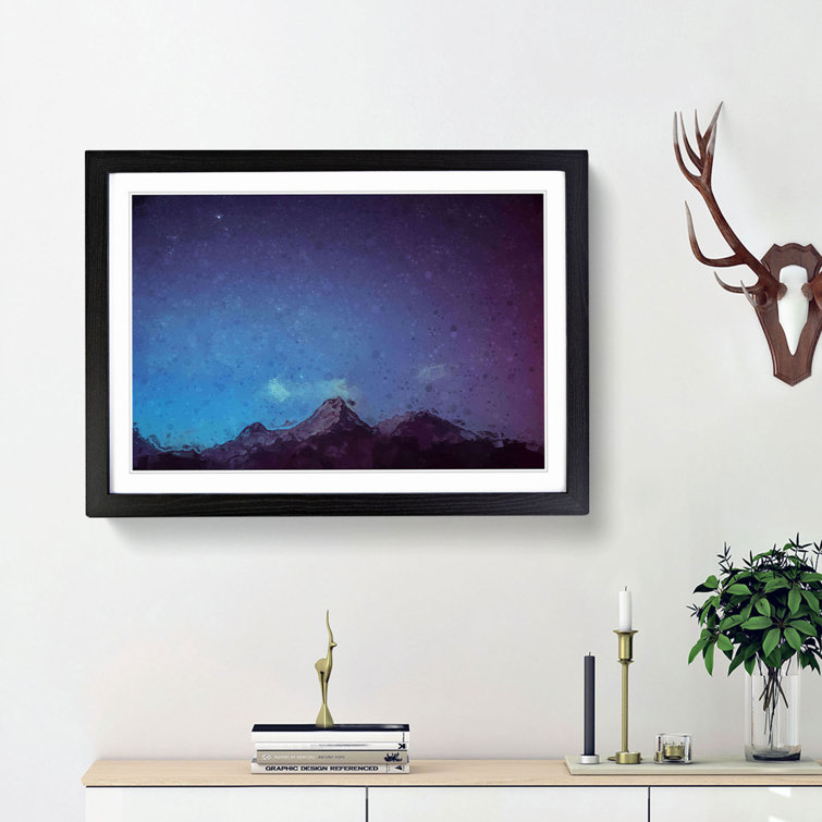 Stars Above the Mountains in Nepal - Picture Frame Graphic Art Print