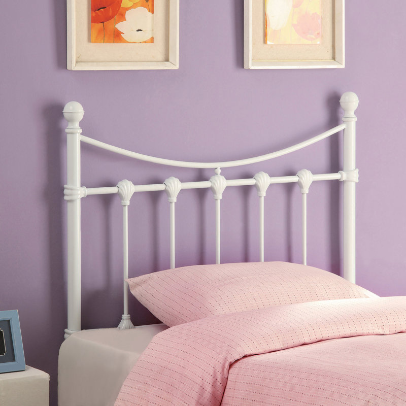 Metal Twin Open Frame Headboard White