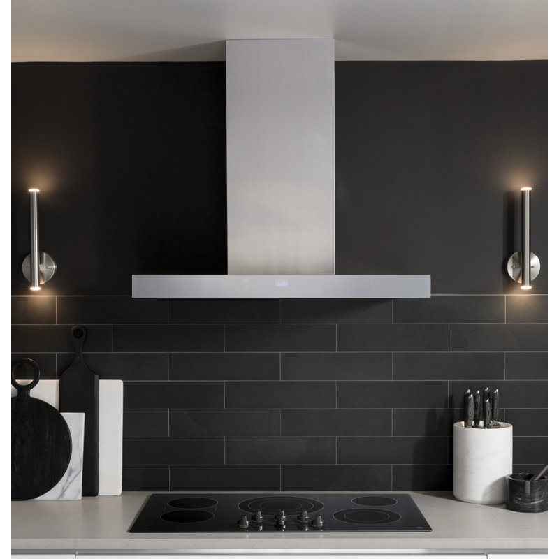 36" GE Profile Smart Appliances 610 CFM Convertible Wall Mount Range Hood with Night Light Wi-Fi Remote Control Included