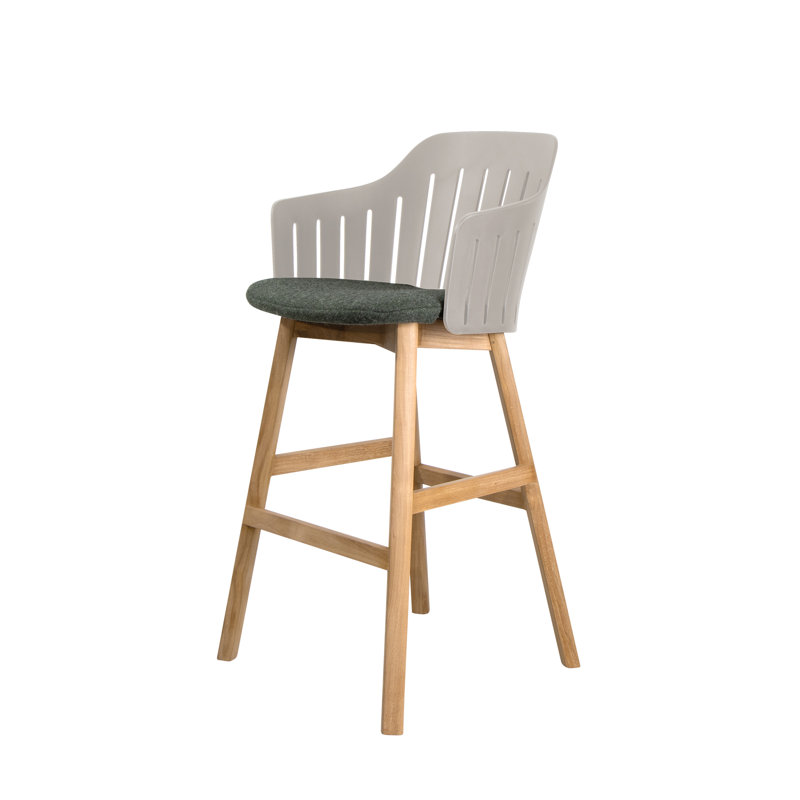 Choice Chair 19.7 lbs Indoor and Bar Four Teak Legs Base with Upholstery Cane-line Zen Seat Cover, Taupe/Teak