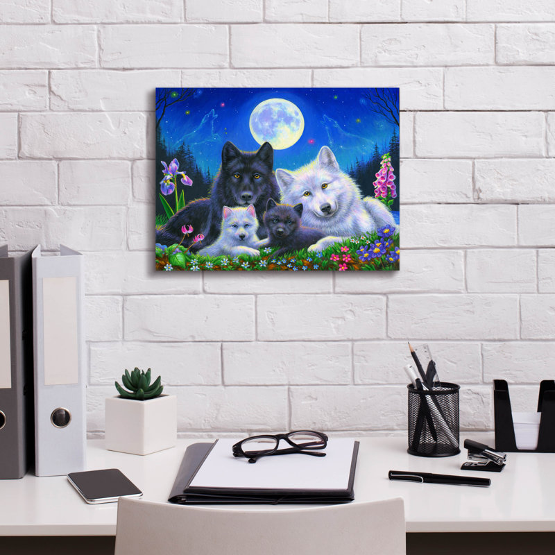 «Howling Moon» par Bridget Voth, H 12 po x l 16 po x P 0,75 po