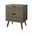 Zena Nightstand Side End Table, 2 Drawers, Rustic Gray Finish 19 Inch-117054055