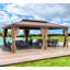 20 pi L 14 pi. D Pavillon de jardin à toit rigide, pavillons de jardin en aluminium de qualité supérieure avec double toit en acier galvanisé, pavillon extérieur permanent en métal avec rideau et filet pour patio, pelouse, terrasse