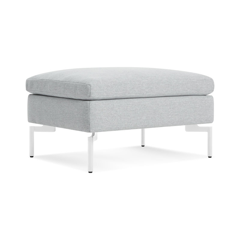 New Standard Ottoman, Black, Maharam Mode in Intaglio Crossweave