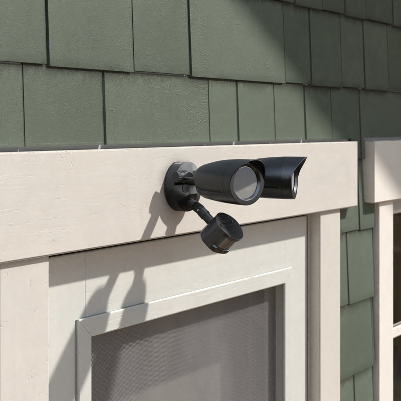 Black Dual Head LED Motion Sensor Security Flood Light
