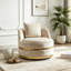 Faux Leather Swivel Accent Chair-503423288