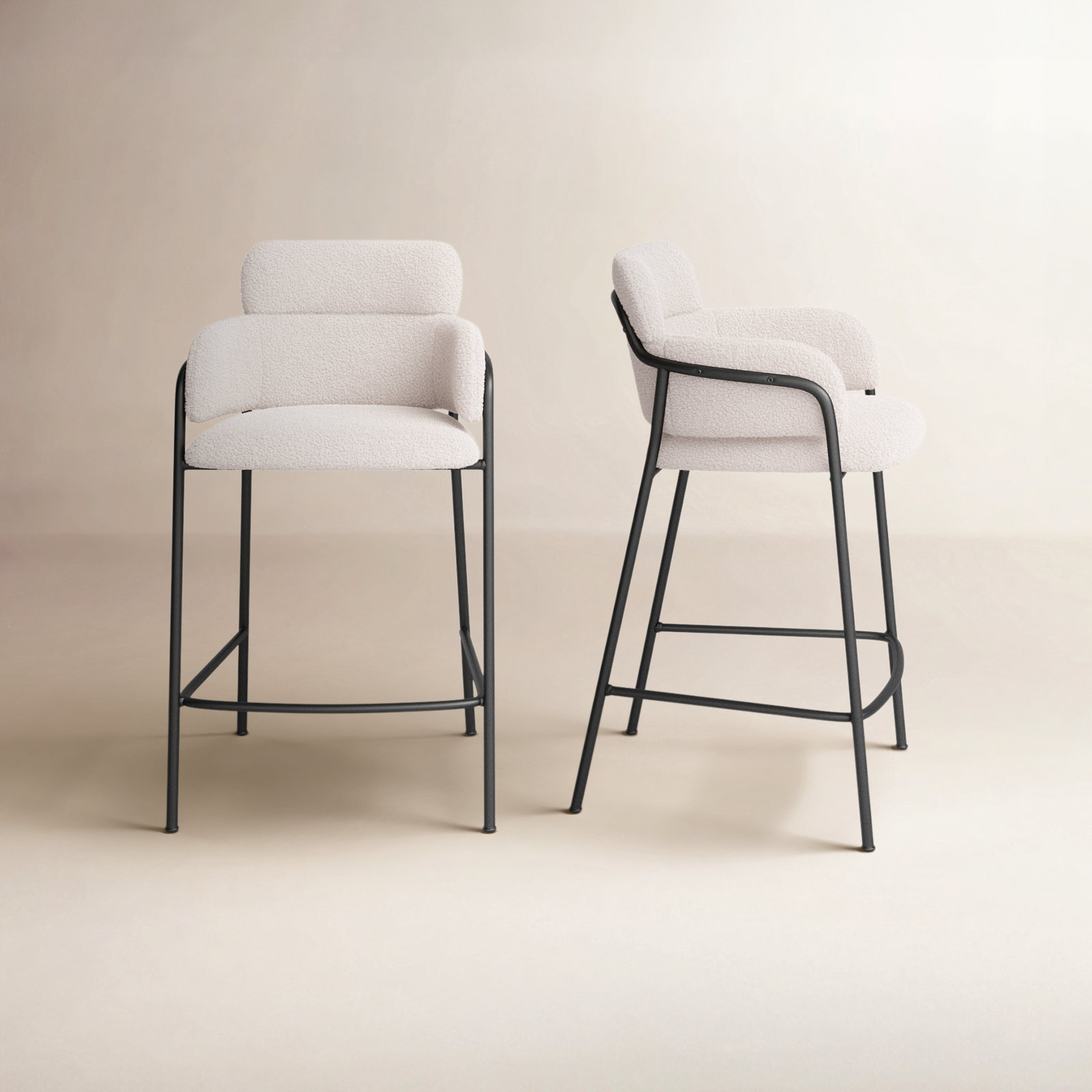 Kidman Bar & Counter Stool, Counter Stool (26" Seat Height), Cream
