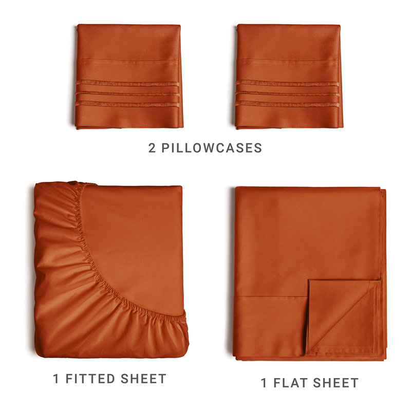 Premium Cooling, Soft & Wrinkle Free Sheet Set - Ultra Soft & Premium Hotel Luxury Bed Sheet Set, Terracotta