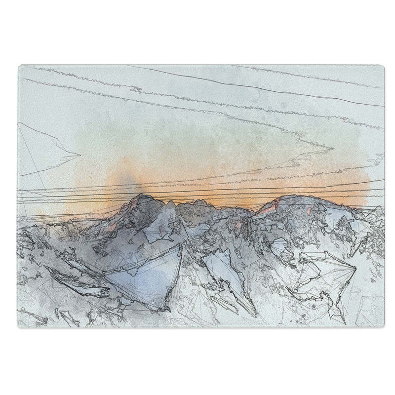 Tempered Glass Sahale Glacier Chopping Board, 28.5 cm W x 20 cm L