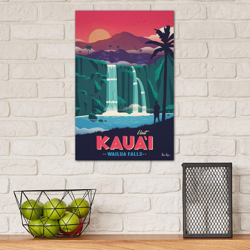 Wailua Falls - Wrapped Canvas Print, 45.72cm H x 30.48cm W x 1.91cm D