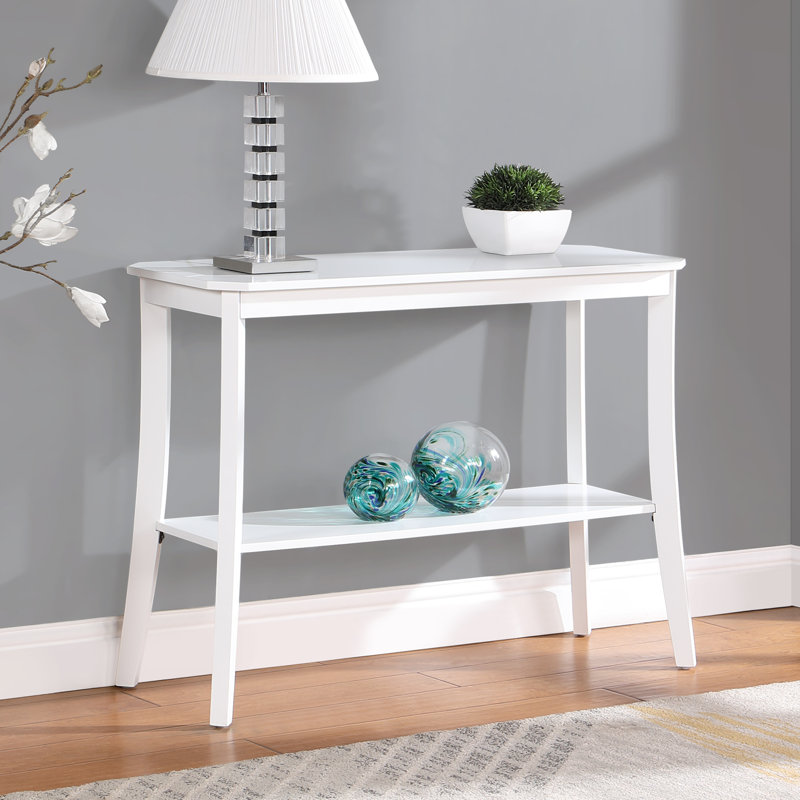 Slayter 38"W Console Table with Storage, White, 30" H x 38" W x 14" D